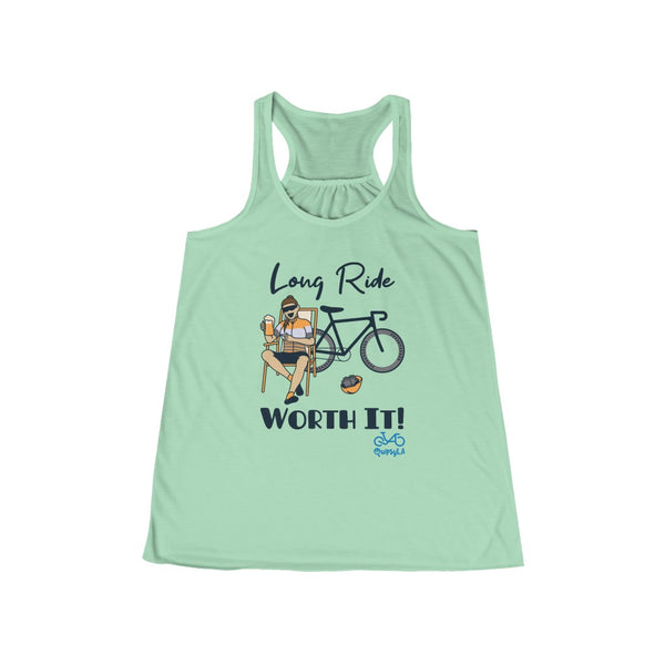 Long Ride, Worth It - Women's Flowy Racerback Tank