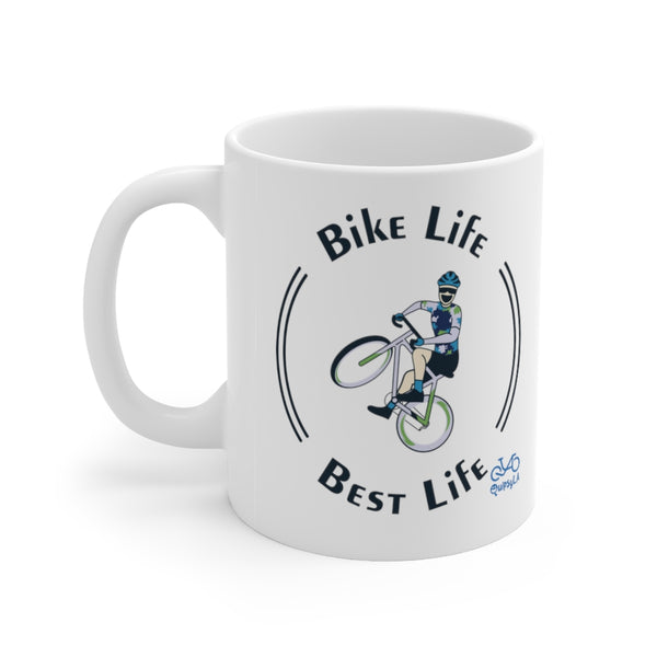 Bike Life, Best Life - Male Cyclist - Ceramic Mug 11oz