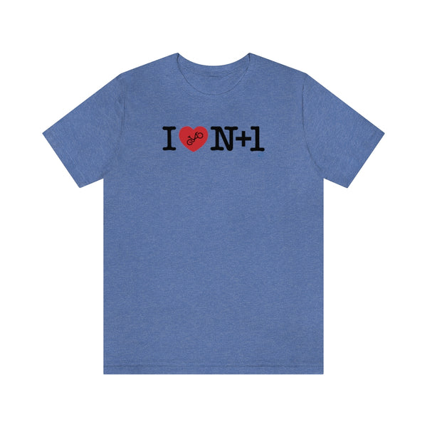 I (heart) N +1 - Horizontal - Unisex Short Sleeve Tee