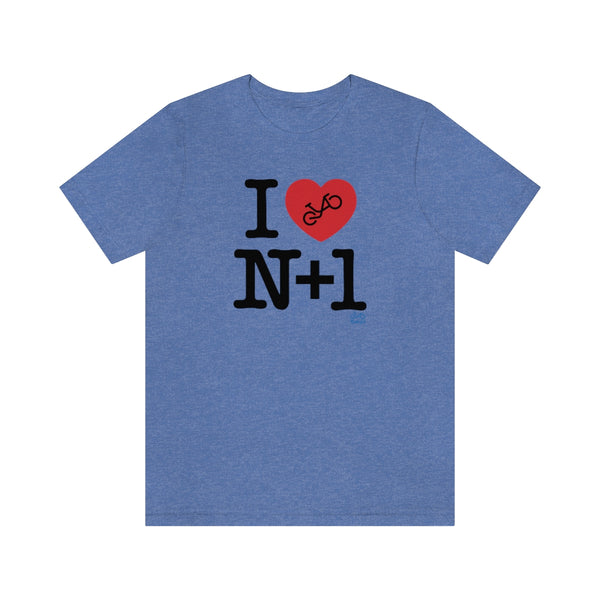 I (heart) N +1 - Vertical - Unisex Short Sleeve Tee
