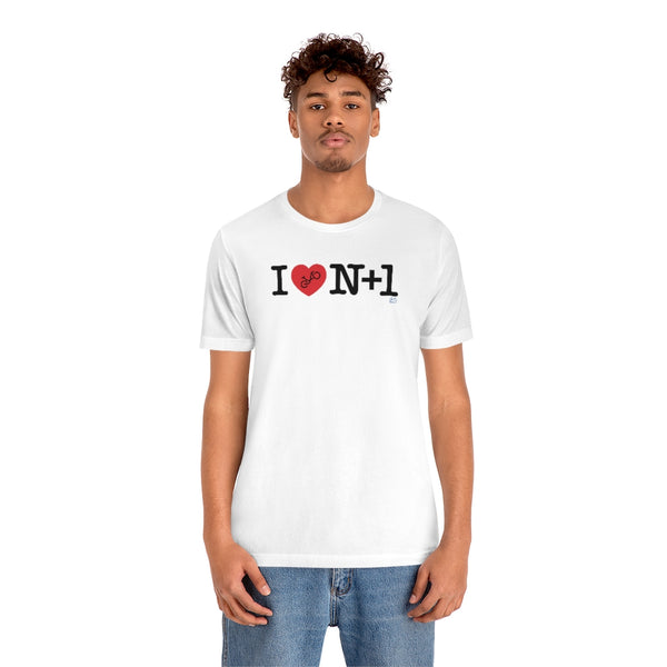 I (heart) N +1 - Horizontal - Unisex Short Sleeve Tee