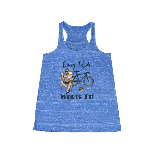Long Ride, Worth It - Women's Flowy Racerback Tank