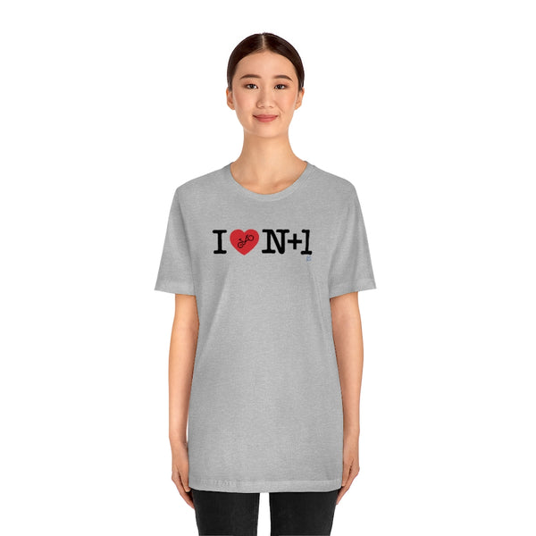 I (heart) N +1 - Horizontal - Unisex Short Sleeve Tee