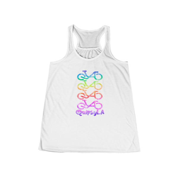 QuipsyLA Tie-dye repeat - Women's Flowy Racerback Tank