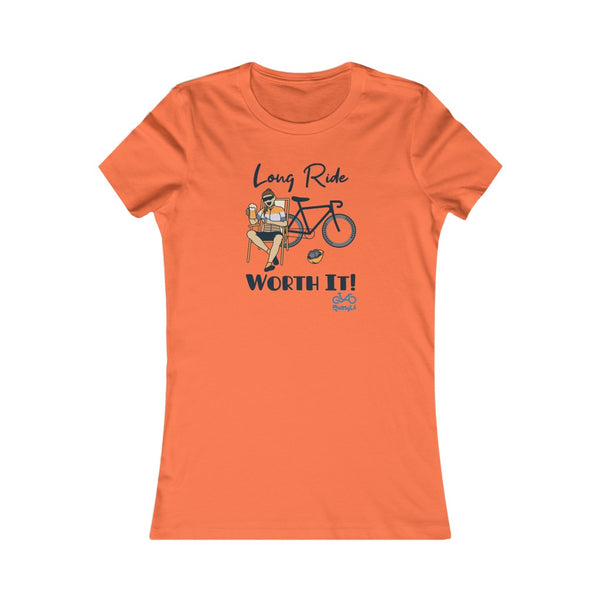 Long Ride, Worth It - Female Cyclist - Women's Fitted Tee
