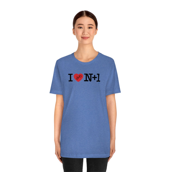 I (heart) N +1 - Horizontal - Unisex Short Sleeve Tee