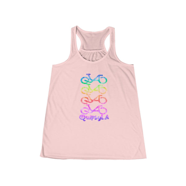 QuipsyLA Tie-dye repeat - Women's Flowy Racerback Tank