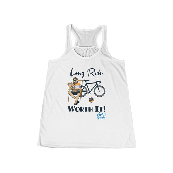 Long Ride, Worth It - Women's Flowy Racerback Tank