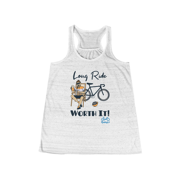 Long Ride, Worth It - Women's Flowy Racerback Tank