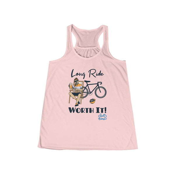Long Ride, Worth It - Women's Flowy Racerback Tank
