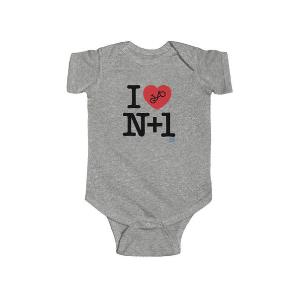 I (heart) N +1- Vertical - Onesie