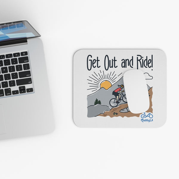 Get Out and Ride - Female Cyclist - Mouse Pad