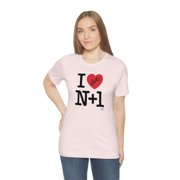 I (heart) N +1 - Vertical - Unisex Short Sleeve Tee