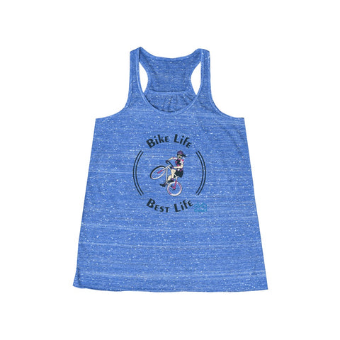 Bike Life, Best Life - Women's Flowy Racerback Tank