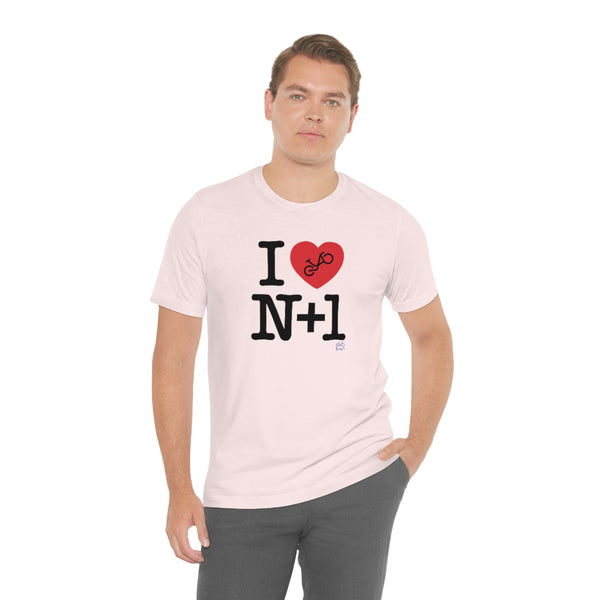 I (heart) N +1 - Vertical - Unisex Short Sleeve Tee