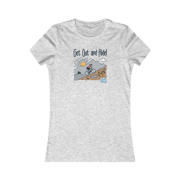 Get Out and Ride - Female Cyclist - Women's Fitted Tee