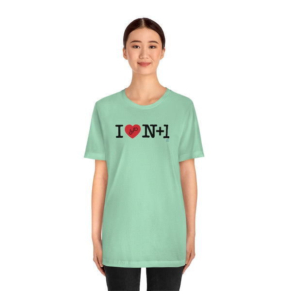 I (heart) N +1 - Horizontal - Unisex Short Sleeve Tee