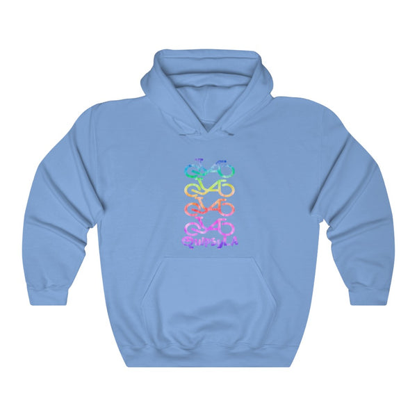 QuipsyLA Tie-Dye Repeat - Unisex Heavy Blend™ Hooded Sweatshirt - Front graphics