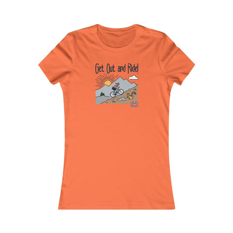 Get Out and Ride - Female Cyclist - Women's Fitted Tee