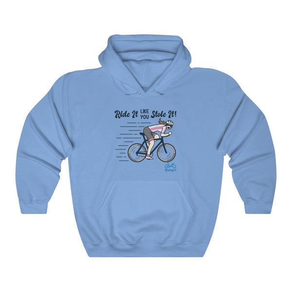 Ride It Like You Stole It - Female Cyclist - Unisex Heavy Blend™ Hooded Sweatshirt - Front graphics