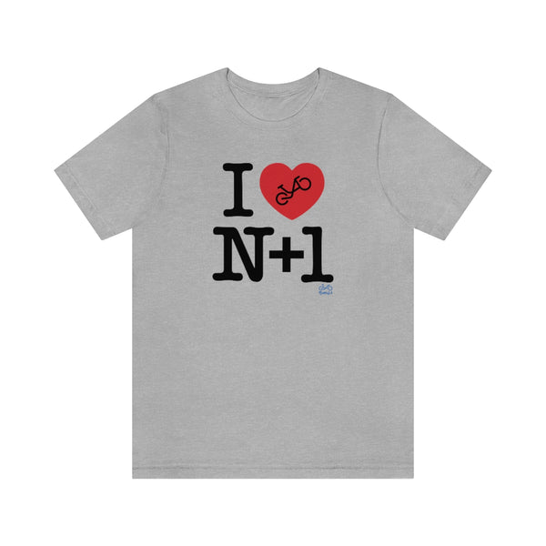 I (heart) N +1 - Vertical - Unisex Short Sleeve Tee