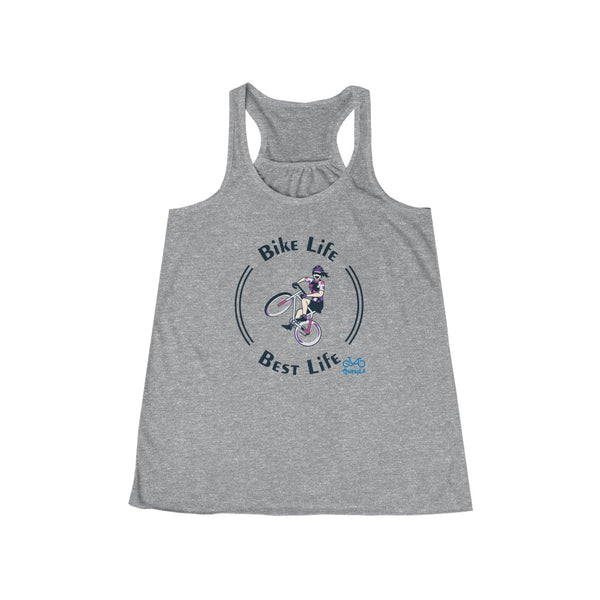 Bike Life, Best Life - Women's Flowy Racerback Tank