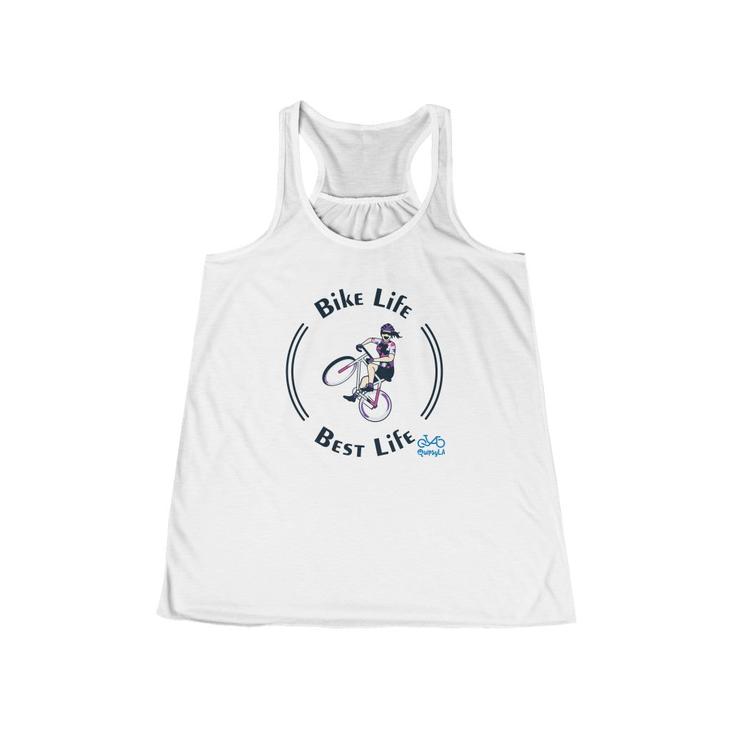 Bike Life, Best Life - Women's Flowy Racerback Tank