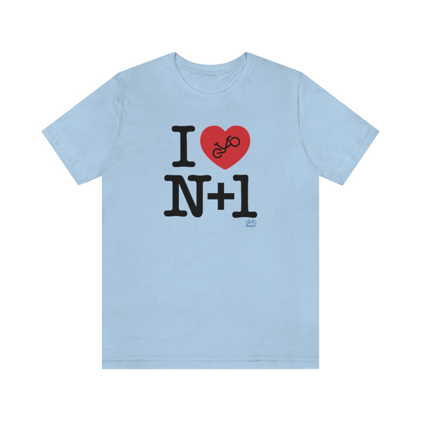 I (heart) N +1 - Vertical - Unisex Short Sleeve Tee