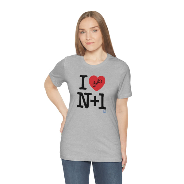 I (heart) N +1 - Vertical - Unisex Short Sleeve Tee