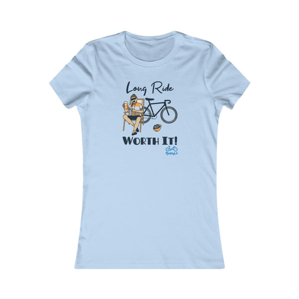 Long Ride, Worth It - Female Cyclist - Women's Fitted Tee