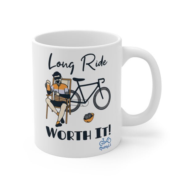 Long Ride, Worth It - Male Cyclist - Ceramic Mug 11oz