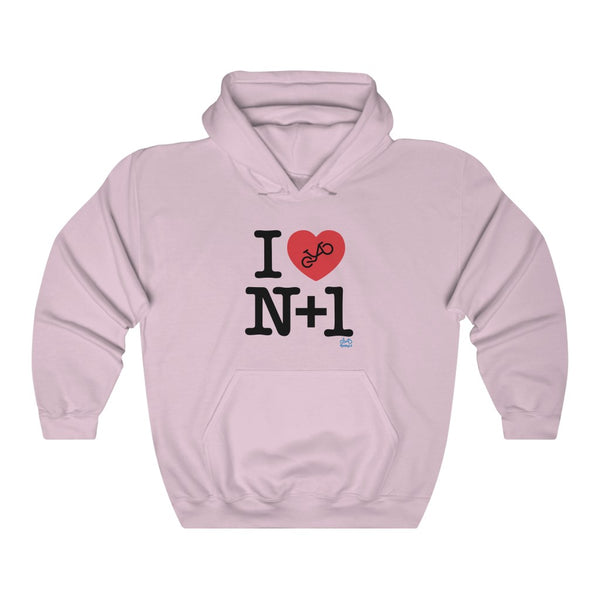 I (heart) N +1 - Unisex Heavy Blend™ Hooded Sweatshirt - Front graphics