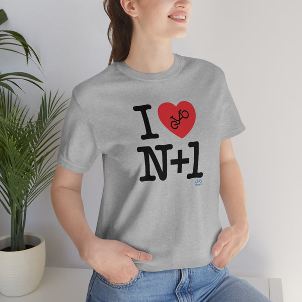 I (heart) N +1 - Vertical - Unisex Short Sleeve Tee