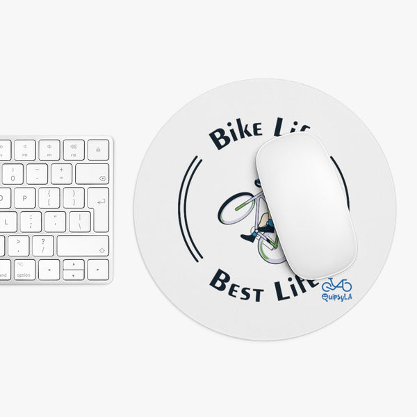 Bike Life, Best Life - Male Cyclist - Mouse Pad Round