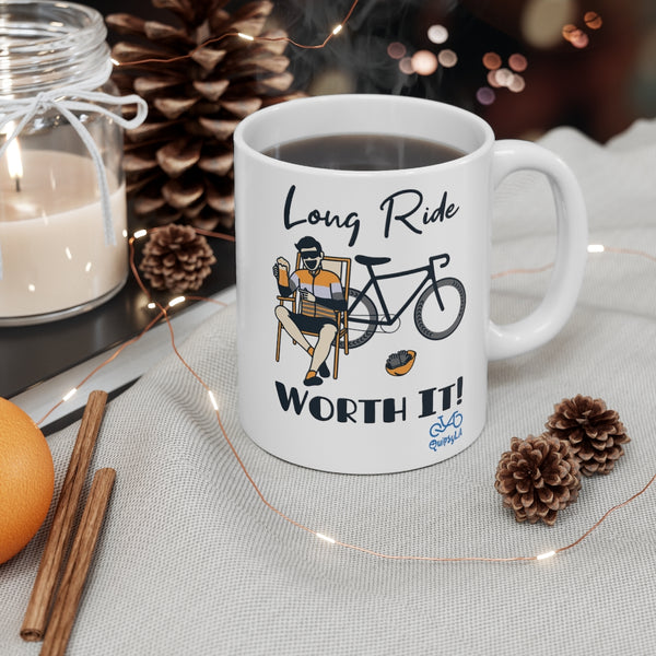 Long Ride, Worth It - Male Cyclist - Ceramic Mug 11oz