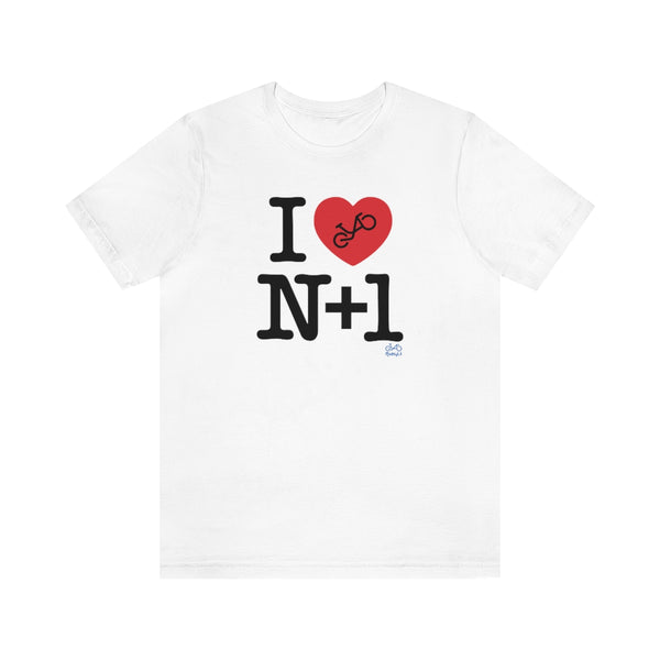 I (heart) N +1 - Vertical - Unisex Short Sleeve Tee