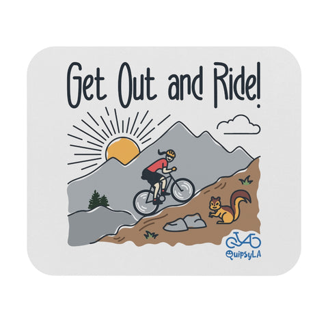 Get Out and Ride - Female Cyclist - Mouse Pad