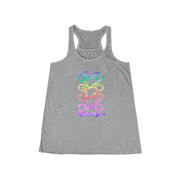 QuipsyLA Tie-dye repeat - Women's Flowy Racerback Tank