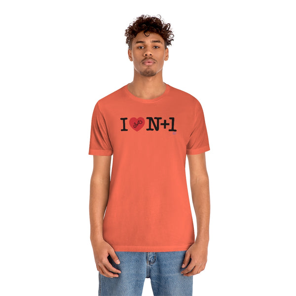 I (heart) N +1 - Horizontal - Unisex Short Sleeve Tee