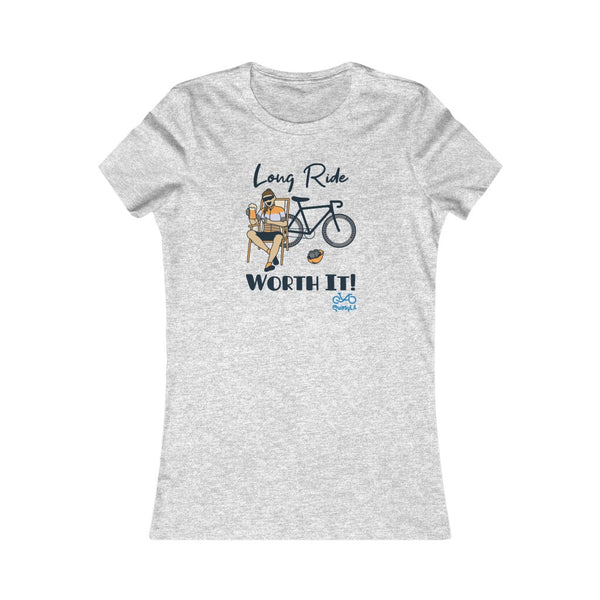 Long Ride, Worth It - Female Cyclist - Women's Fitted Tee