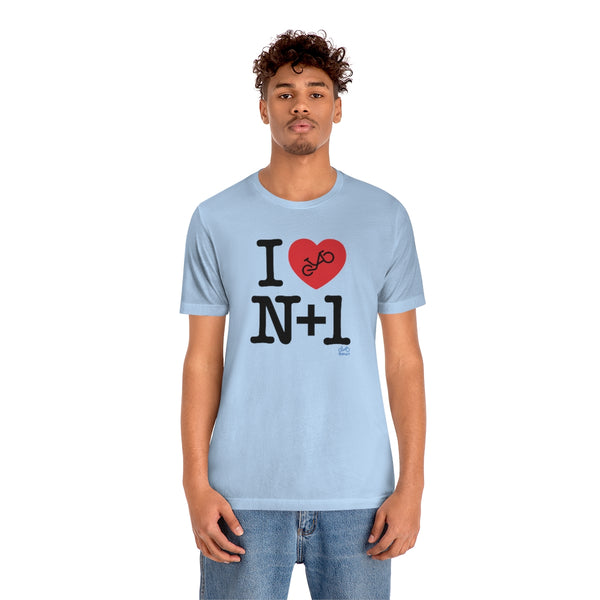 I (heart) N +1 - Vertical - Unisex Short Sleeve Tee