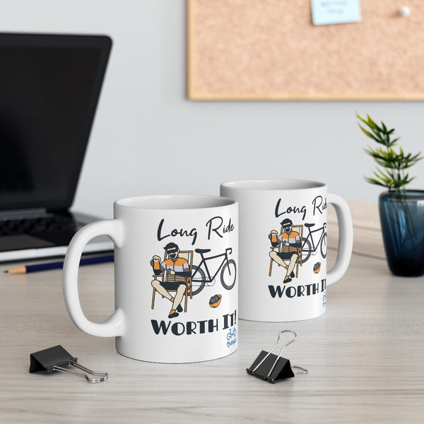 Long Ride, Worth It - Male Cyclist - Ceramic Mug 11oz