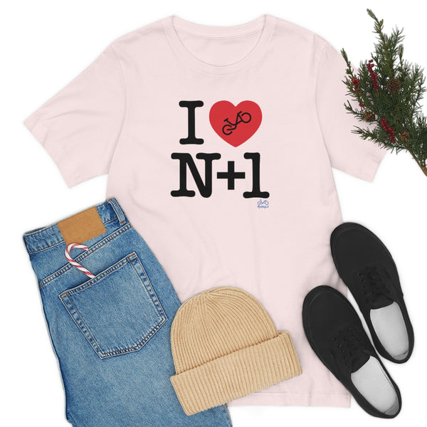 I (heart) N +1 - Vertical - Unisex Short Sleeve Tee