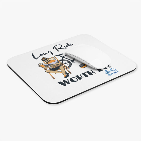 Long Ride, Worth It - Female Cyclist - Mouse Pad