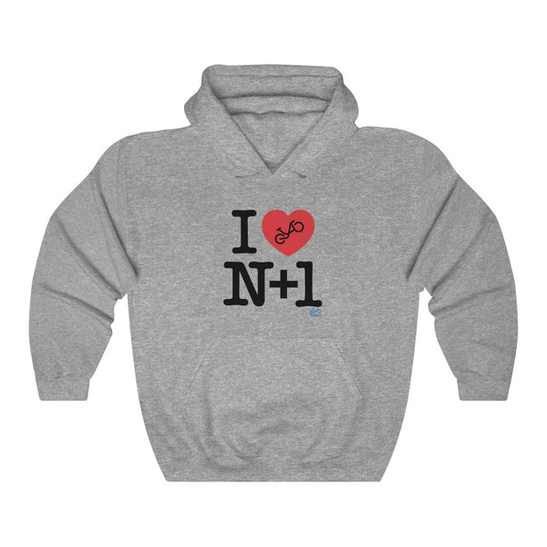 I (heart) N +1 - Unisex Heavy Blend™ Hooded Sweatshirt - Front graphics