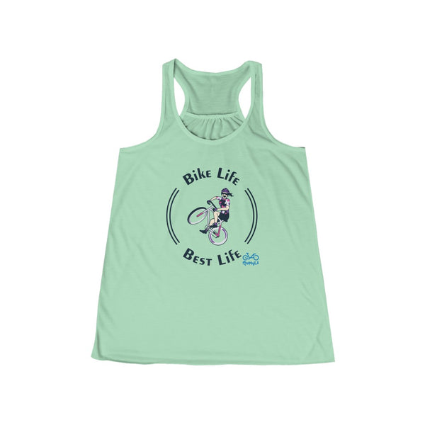 Bike Life, Best Life - Women's Flowy Racerback Tank