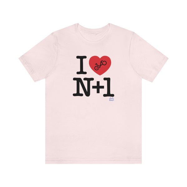 I (heart) N +1 - Vertical - Unisex Short Sleeve Tee