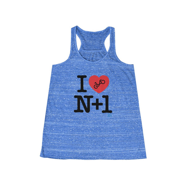 I (heart) N +1 - Women's Flowy Racerback Tank