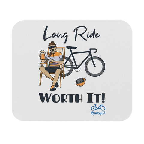 Long Ride, Worth It - Female Cyclist - Mouse Pad