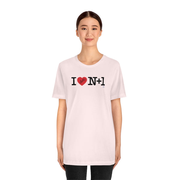 I (heart) N +1 - Horizontal - Unisex Short Sleeve Tee